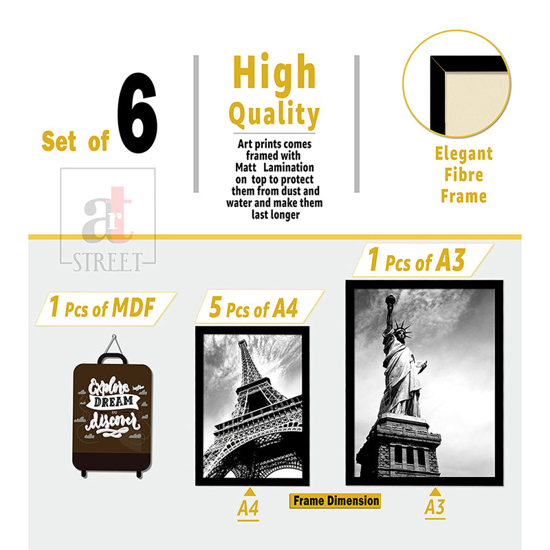 Monochrome Landmarks Wall Art - Set Of Seven media 4