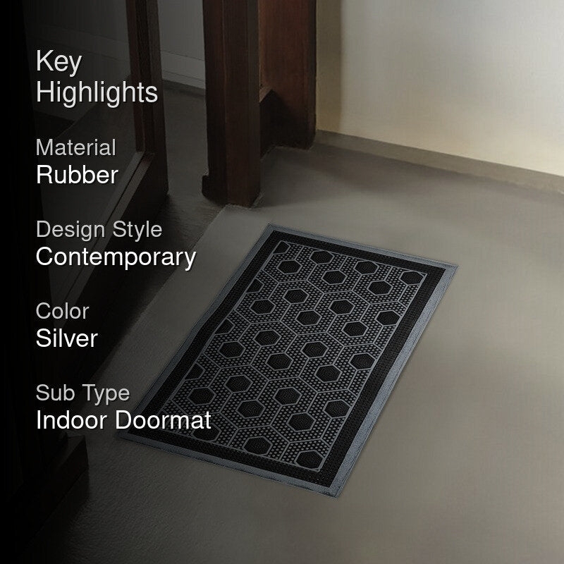 Wyra Abstract Rubber Door Mats - Silver media 2