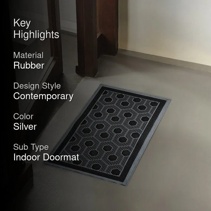 Wyra Abstract Rubber Door Mats - Silver media 2