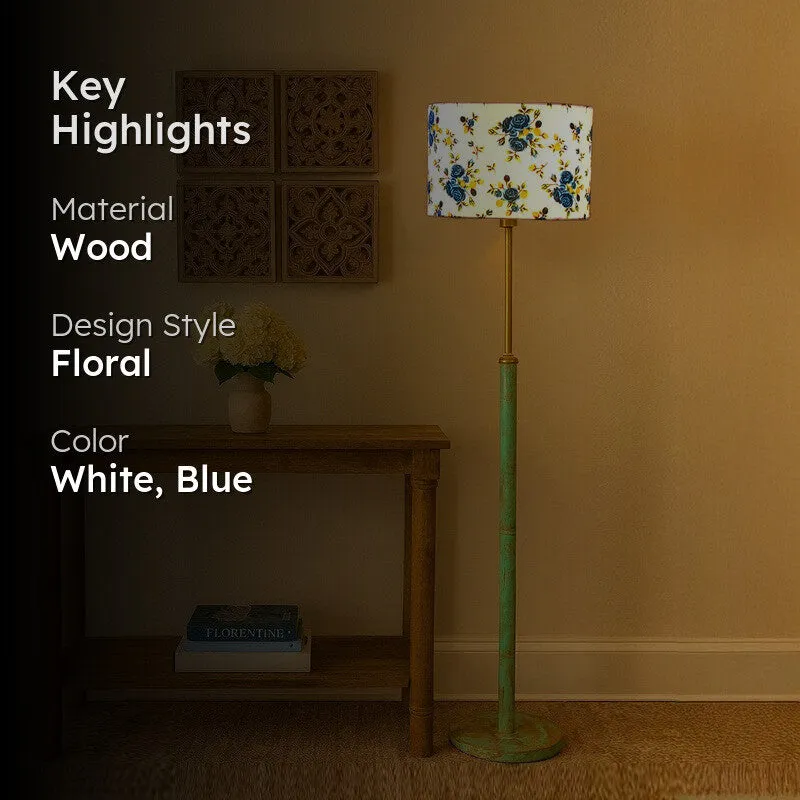 Ocean Mist Wooden Floor Lamp - Blue media 2