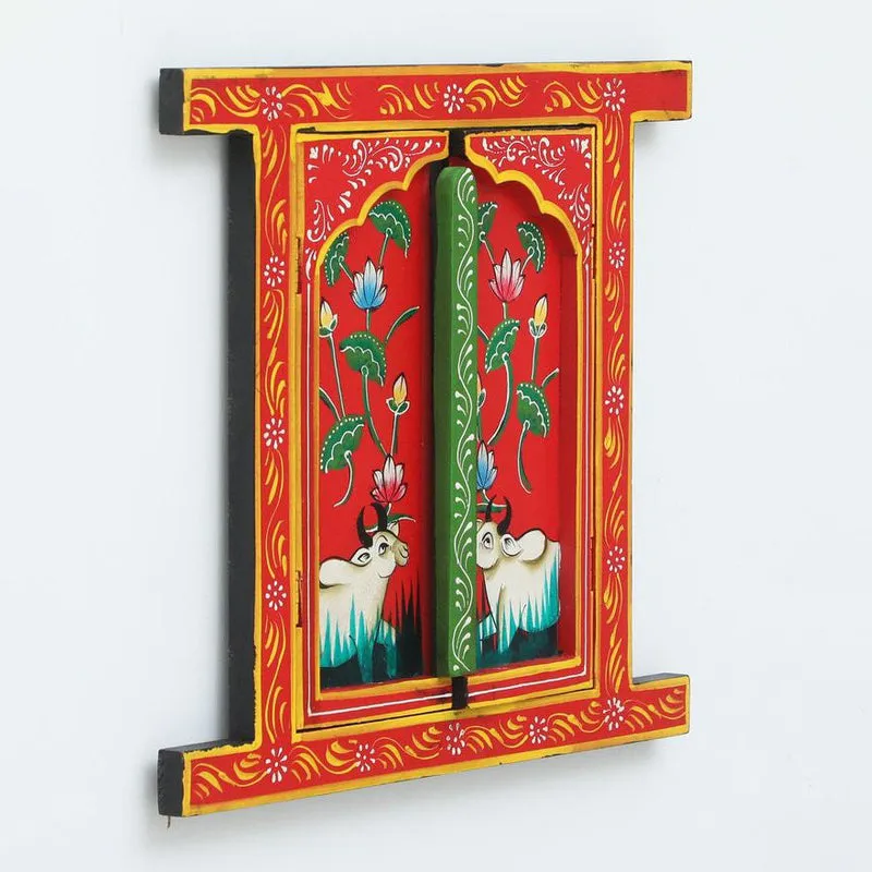 Pichwai Cow Lotus Wooden Wall Accents media 6