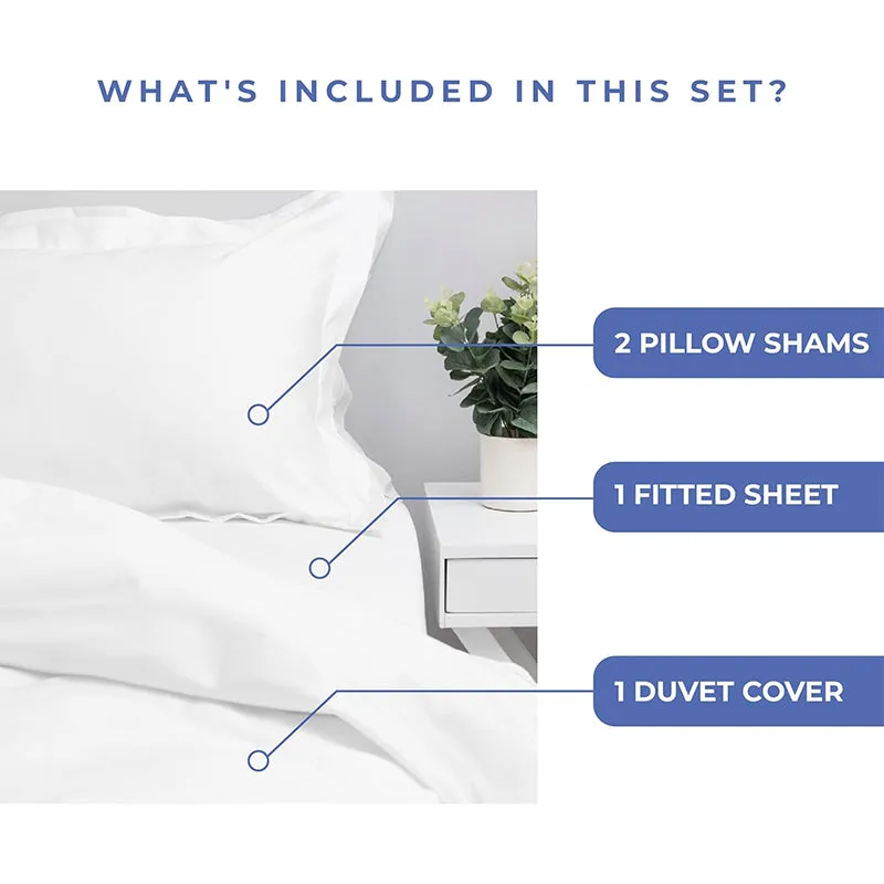 Evelyn 100% Cotton Satin Weave Bedding Set - White - 400 TC media 6