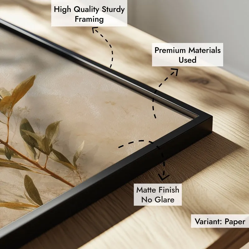 Botanical Harmony Archival Paper Wall Painting With Black Frame media 6