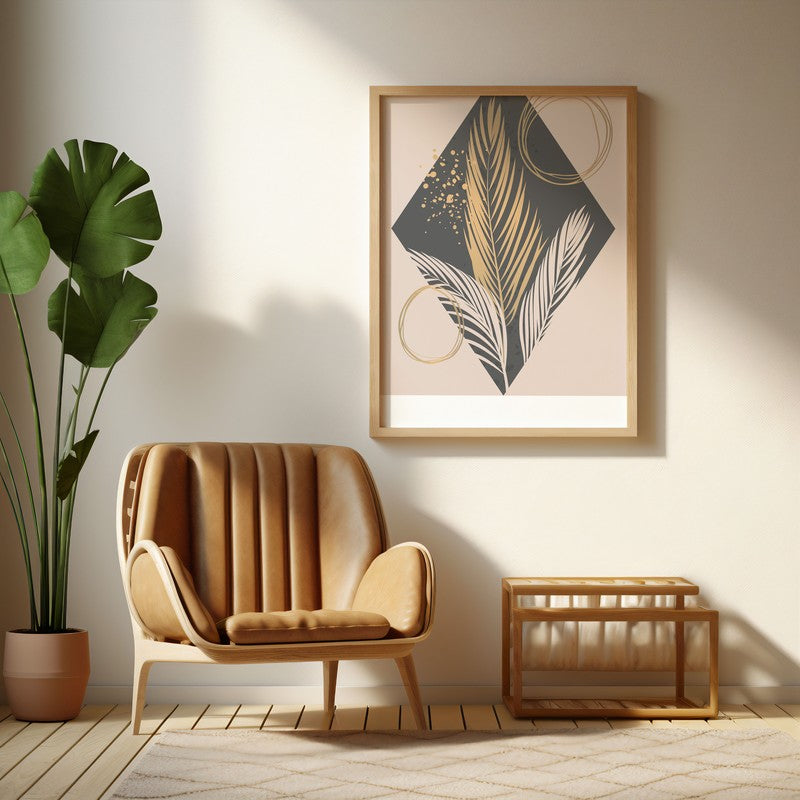 Botanic Bloomscape Archival Canvas Wall Art - Natural Brown Frame