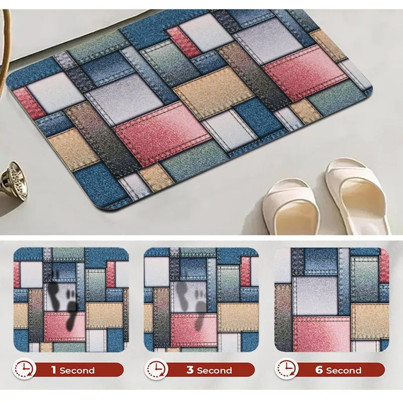Vivid Grid Anti Skid Bath Mat - Set Of Two media 6