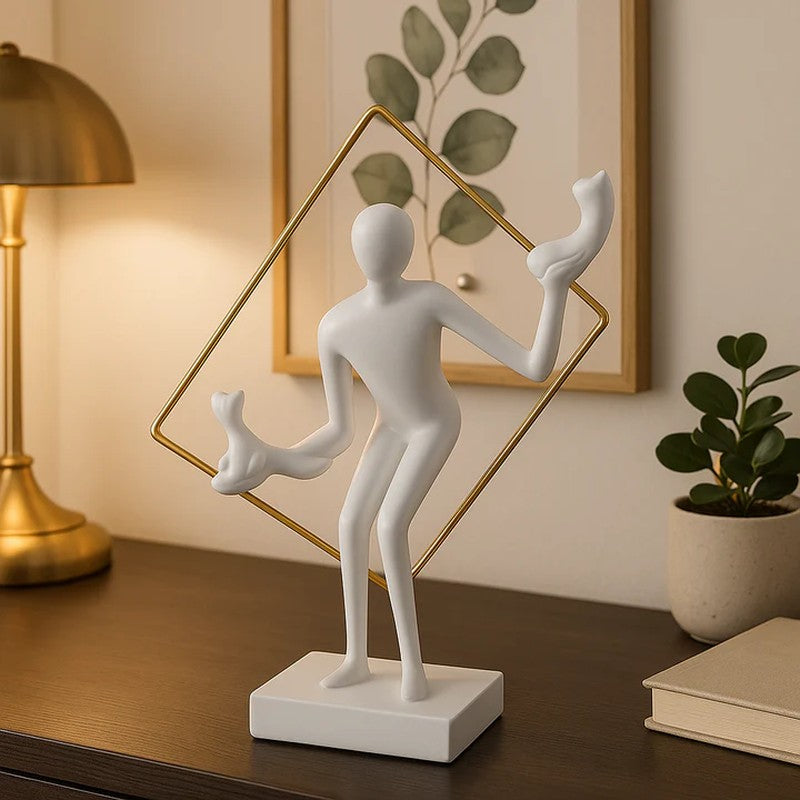 Elegant Resin Lady Showpiece - White media 4