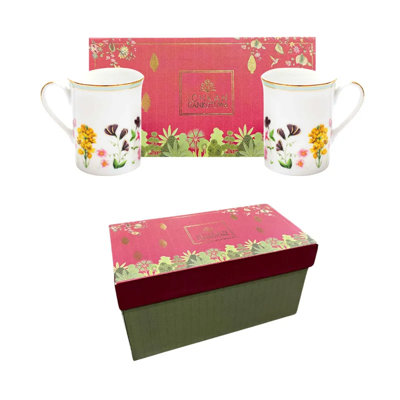 Basant 24k Gold Brushed Porcelain Coffee Mug (300 mL Each) - Set of Two media 10