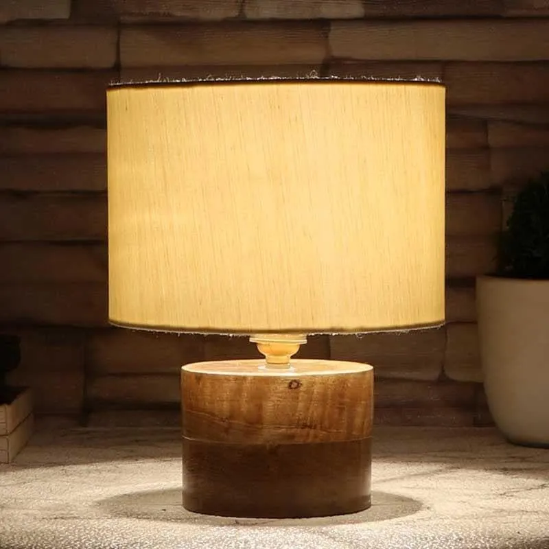 Bibboti Fabric Table Lamp - Beige,Brown media 1