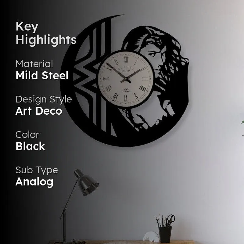 Quantix Steel Analog Wall Clock - Black media 2