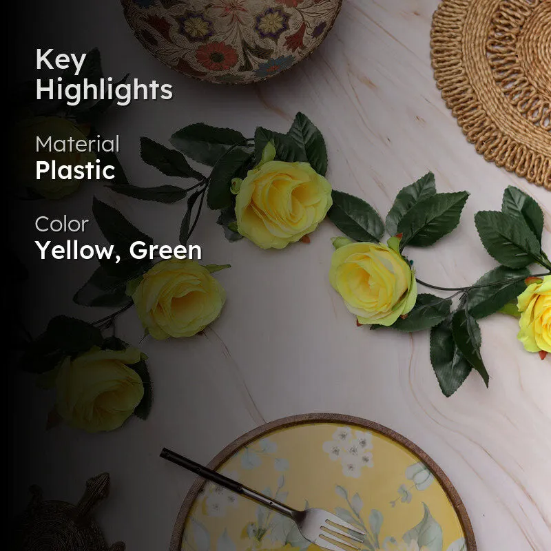 Fiora Artificial Rose Creeper (Yellow) Set of Two media 2