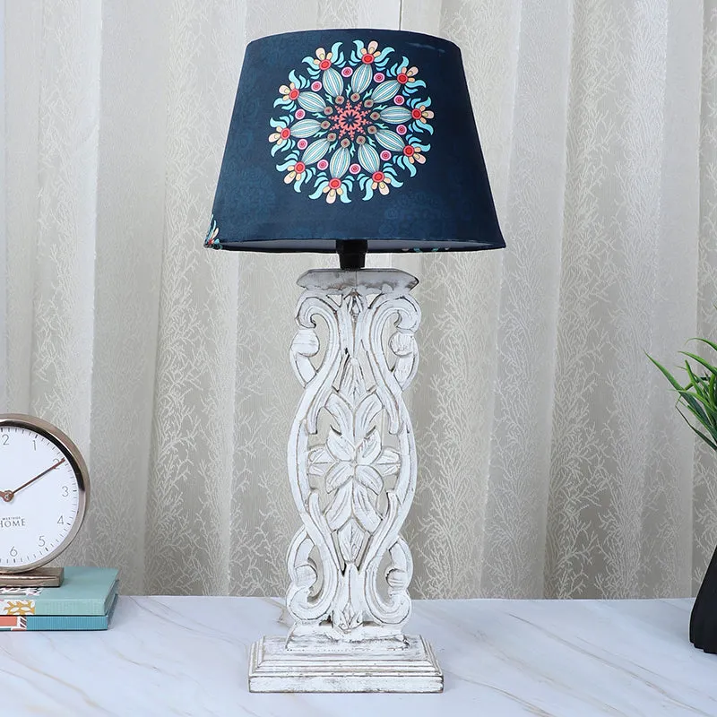 Toile Sigil Printed Mango Wood Table Lamp - Multicolor media 2