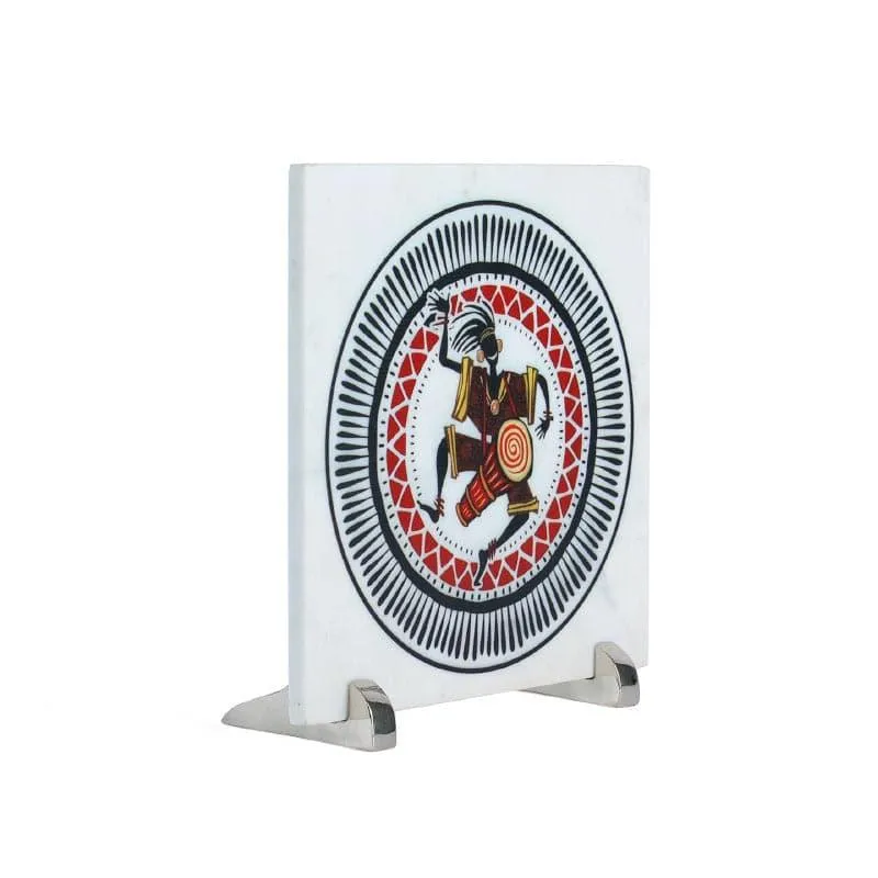 Tribal Dance Printed Marble Showpiece media 3