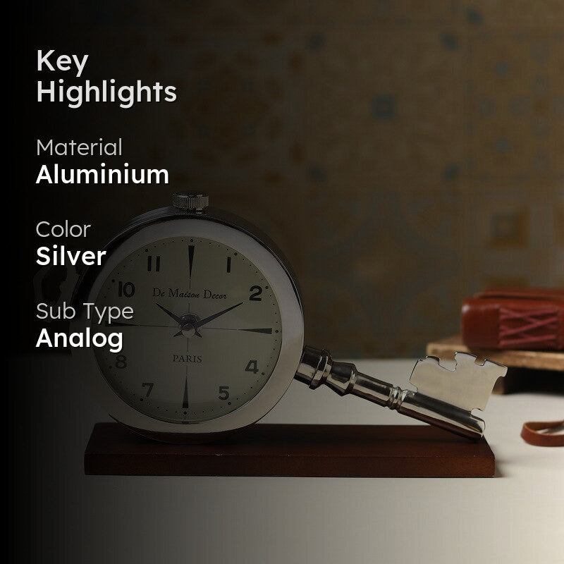 AuraClock Table Clock - Silver media 2