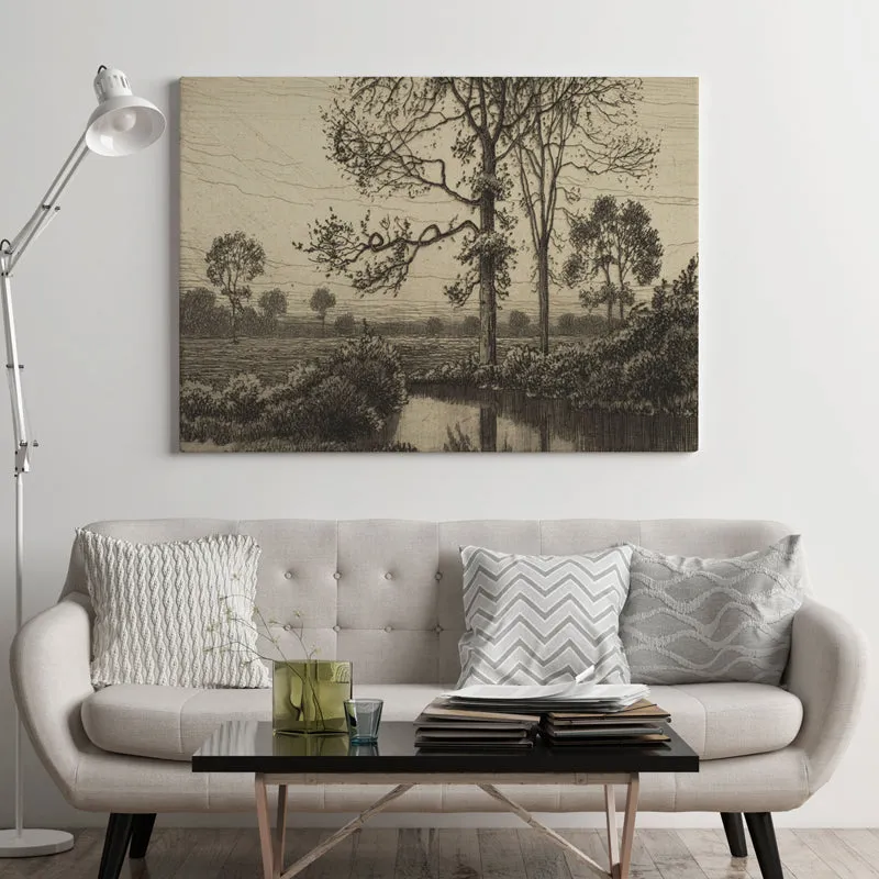 Monochrome Branches Wood Wall Art media 1