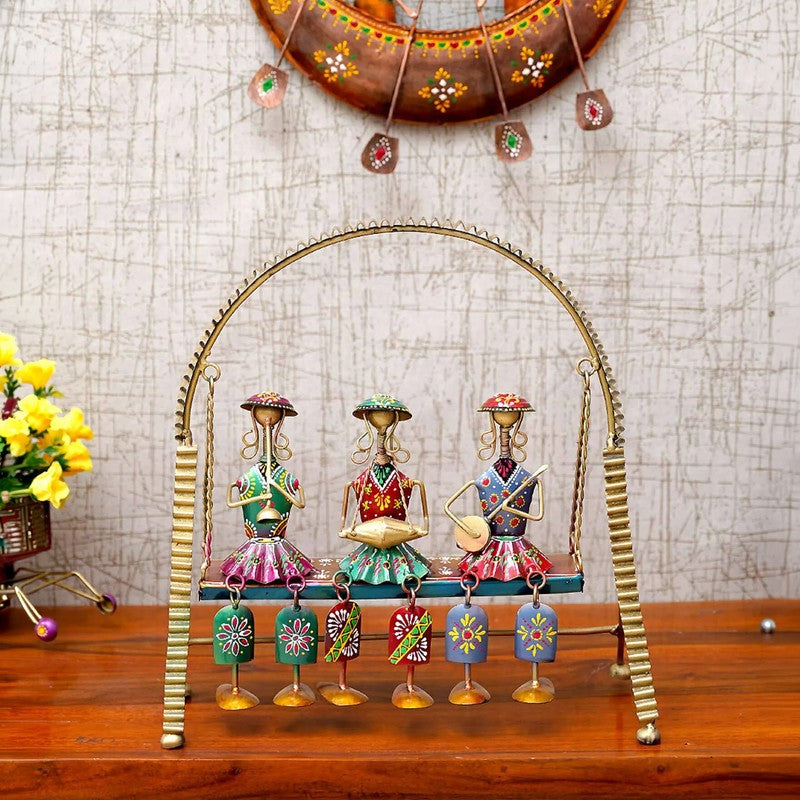 Rajasthani Musician Iron Jhula Showpieces