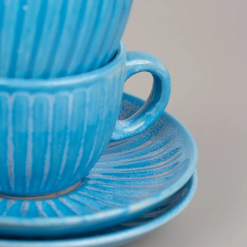 Siplet Cup & Saucer (Sky Blue,150 mL) -Set of Two media 5
