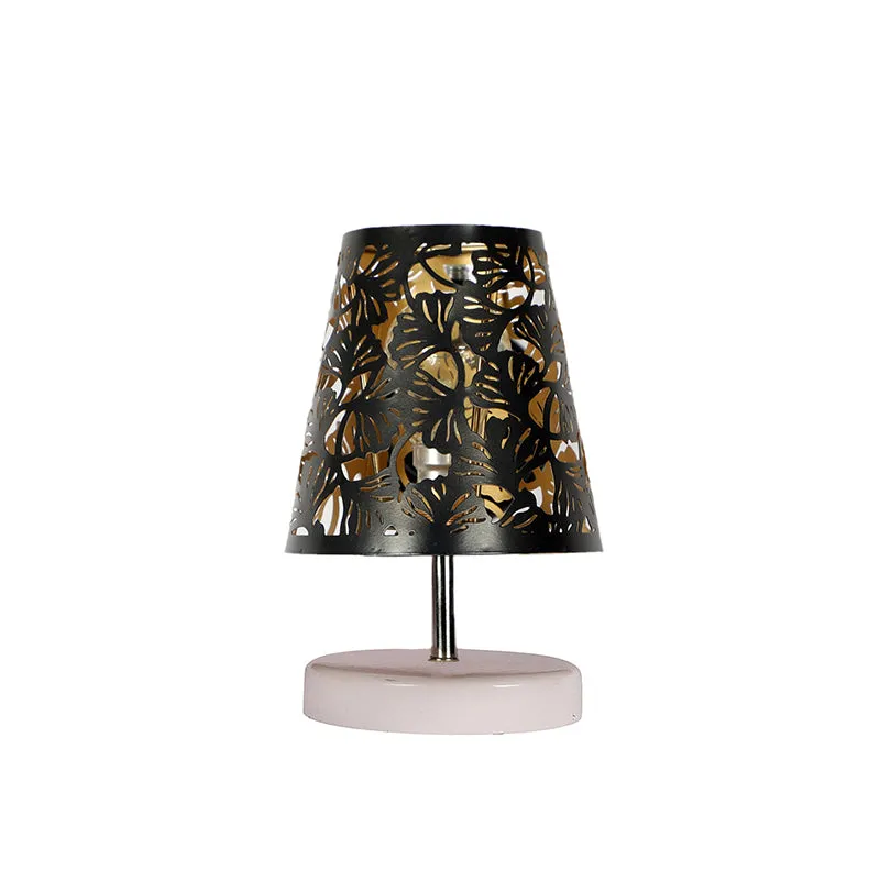 Vero Flora Etched Metal Table Lamp - Black,White media 4