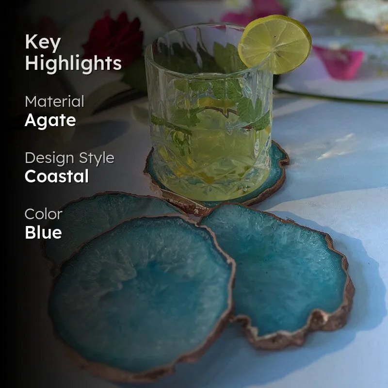 Verve Luxe Agate Coaster (Turquoise) - Set Of Four media 2