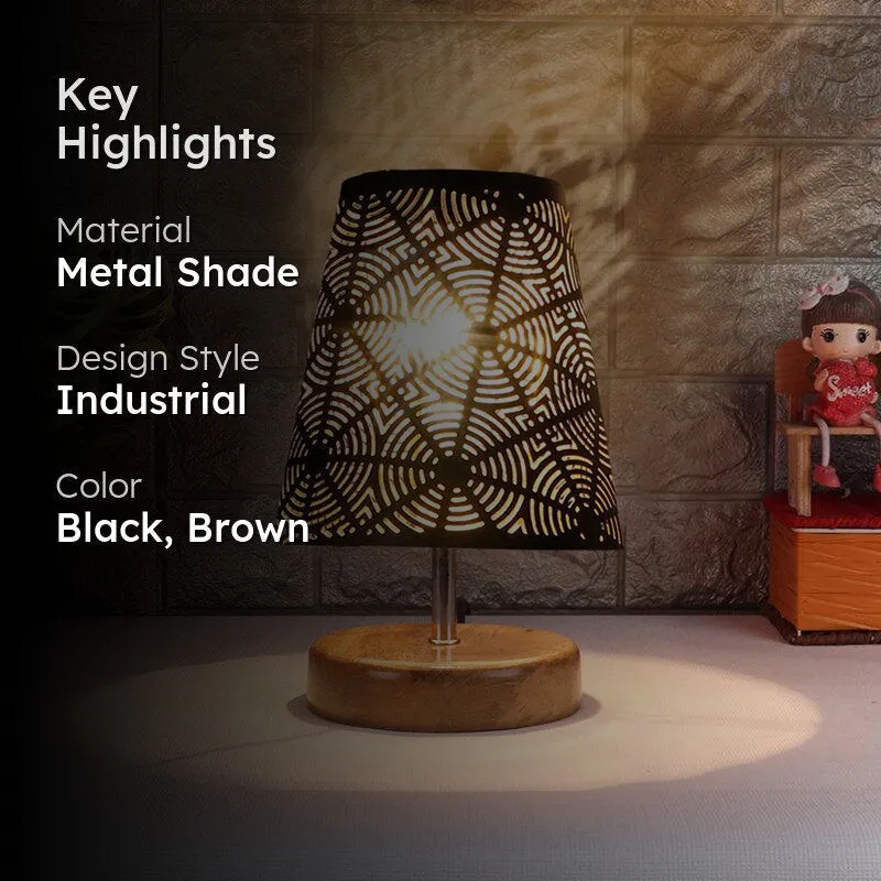 Neso Etched Metal Table Lamp - Black,Brown media 2