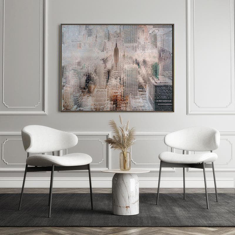 Manhattan at Dusk Canvas Painting - Black Frame media 5