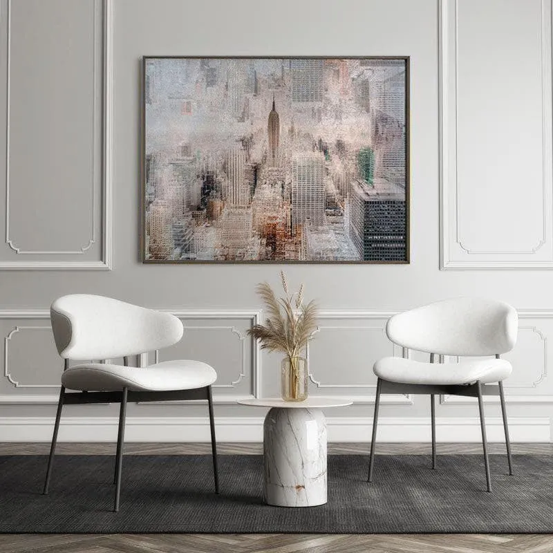 Manhattan at Dusk Canvas Painting - Black Frame media 5