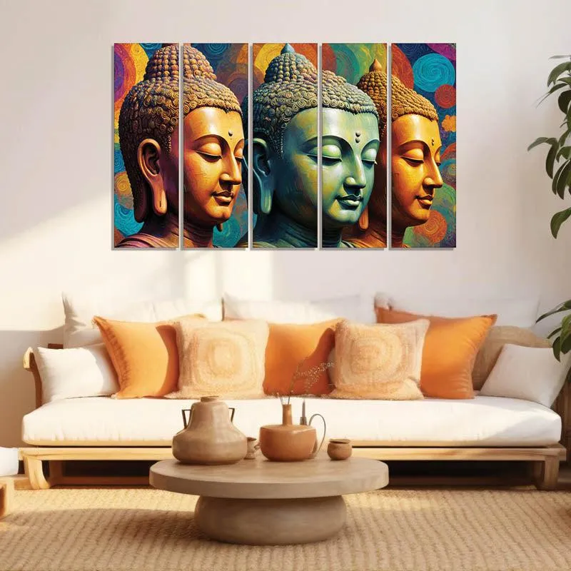Eternal Balance Wall Painting - Set Of Five media 3