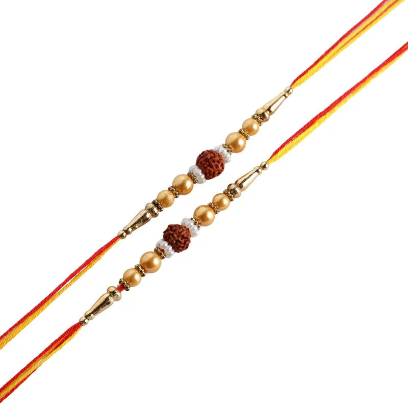 Rudraksha II Rakhi with Roli Chawal - Thirteen Piece Set media 7