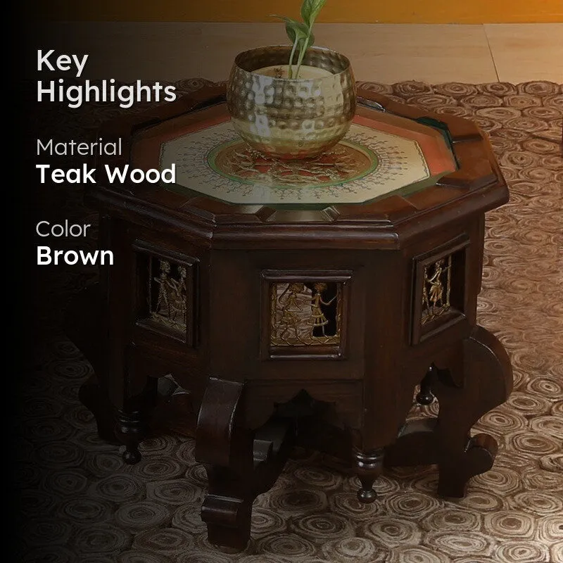 Princess Teak Wood Side Table media 2