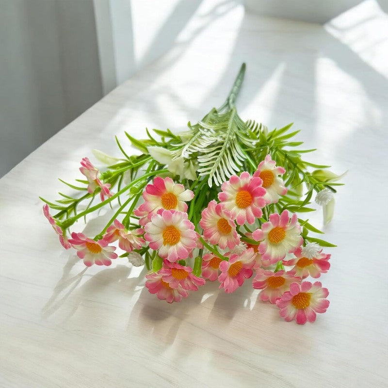 Bit Silk Daisy Artificial Flowers - Pink & Orange media 10