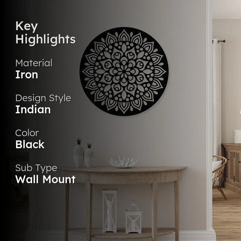 Adla Mandala Black Iron Wall Accent media 2