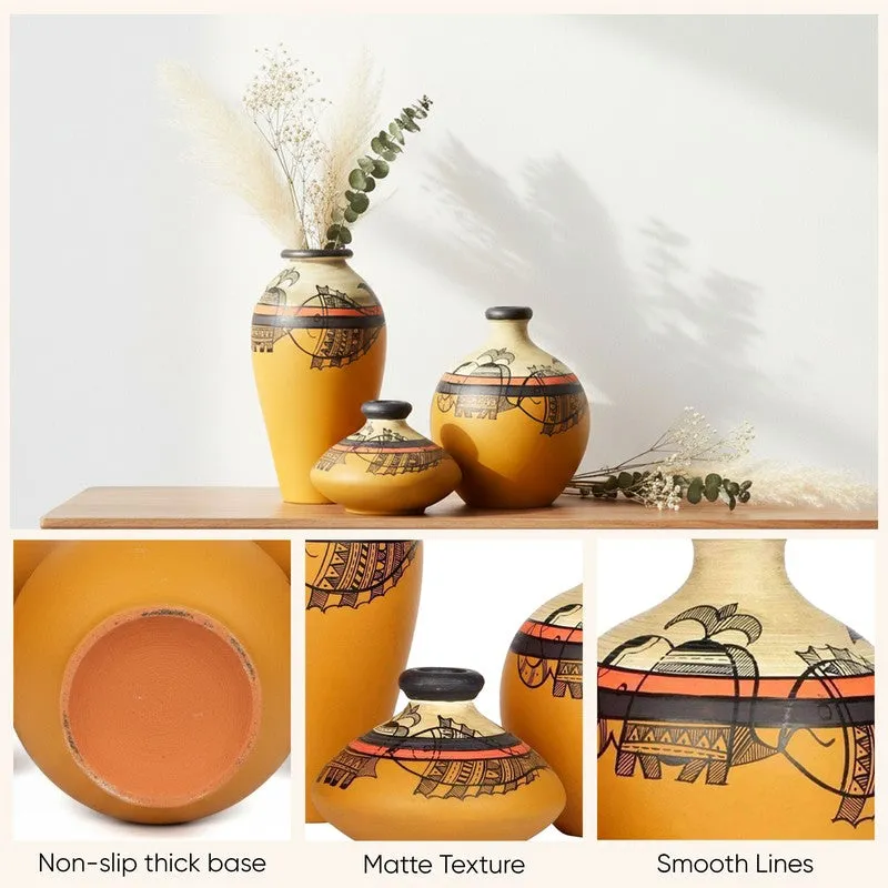 Melrose Tribal Terracotta Vase - Set Of Three media 8