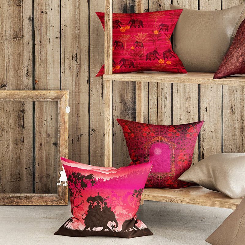 Ethnic Silhouettes Printed Cushion Cover Set - Set Of Three media 3