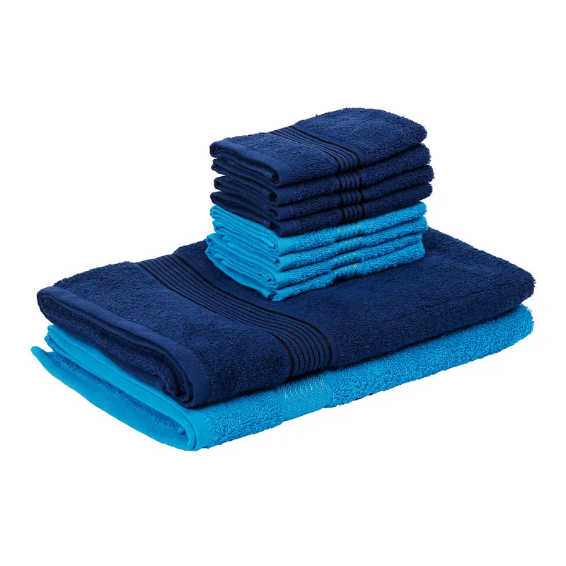 Comfora Bath & Face Towel Set (Sky Blue,Blue) - Ten Piece Set media 4