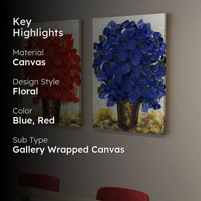 Bloom Bunch Canvas Wall Painting - Set Of Two media 2