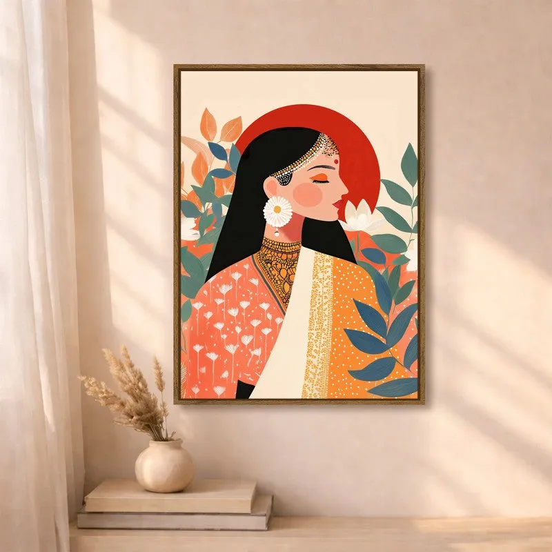 Contemporary Devi Canvas Wall Art With Frame media 4