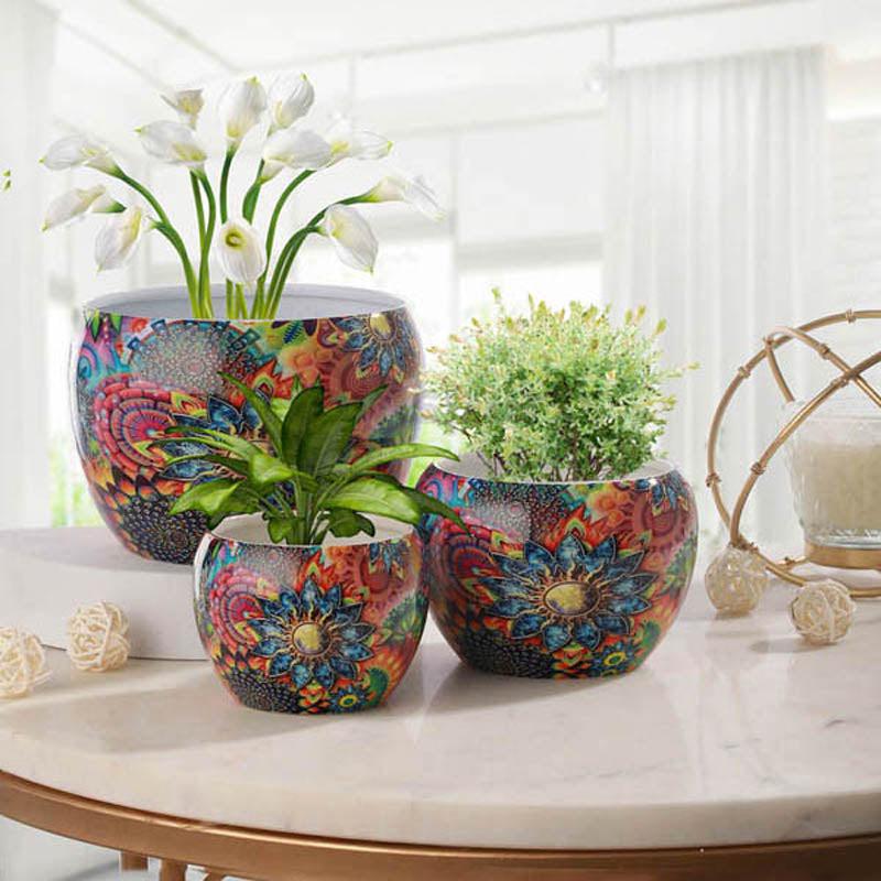 Elitta Ethnic Handcrafted Planter - Set Of Three media 4