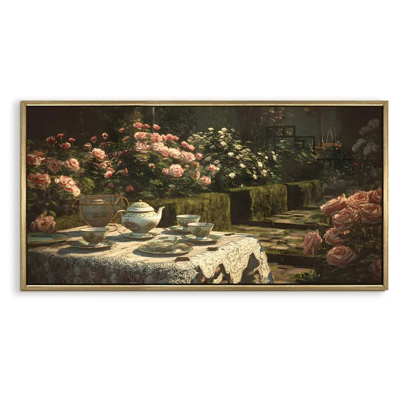 Rose Garden Canvas Wall Painting With Frame media 3