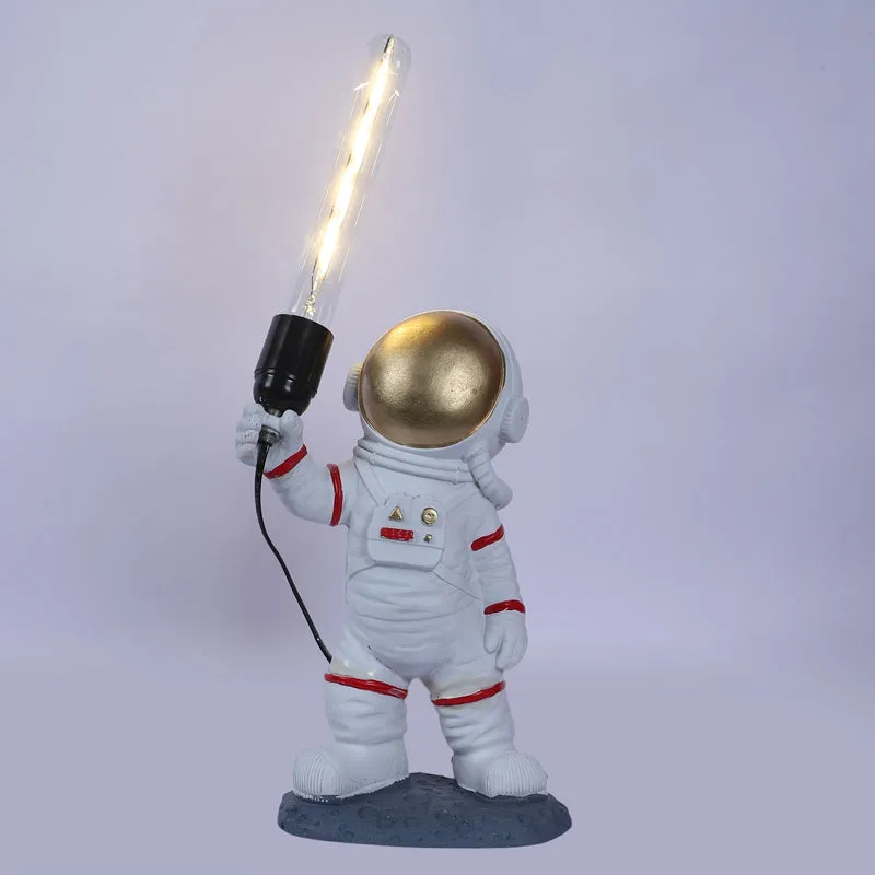 Space Saber Ceramic Table Lamp - White,Gold media 5