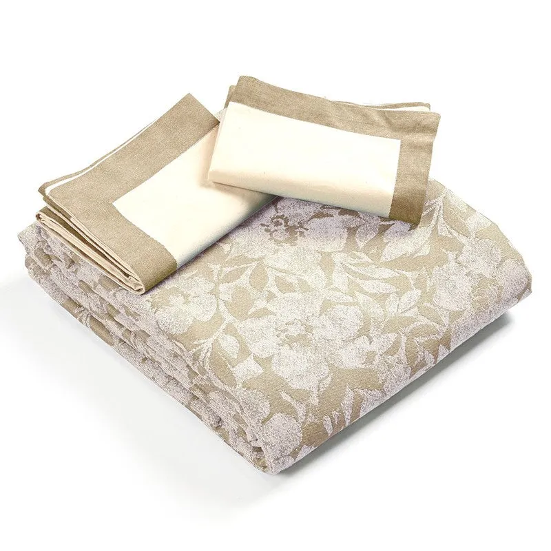 Blossom Breeze Cotton Bedsheet (Beige) - 224 TC media 6