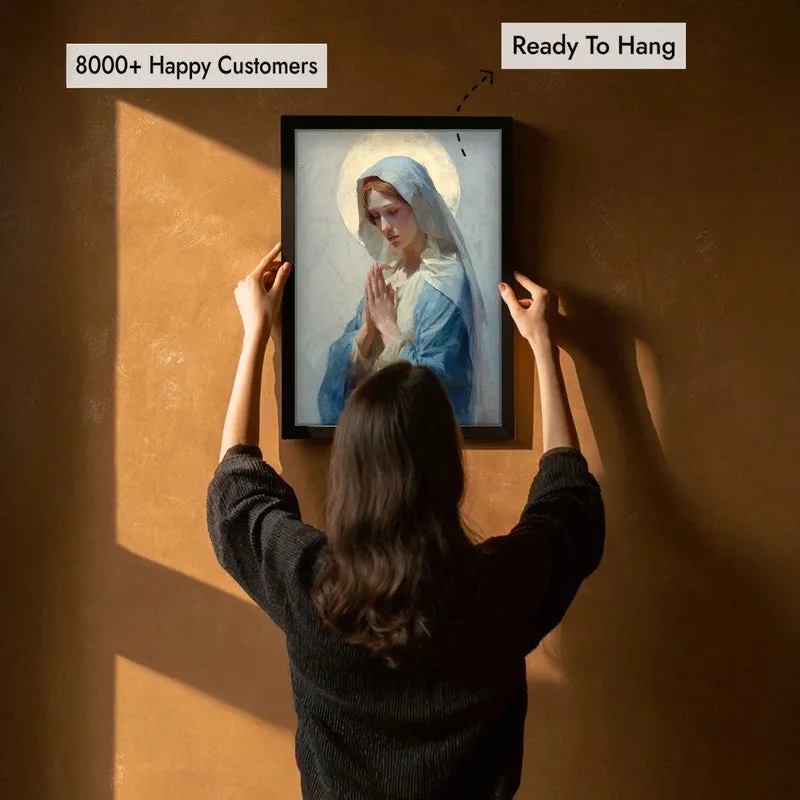 Divine Calm Archival Paper Wall Painting With Black Frame media 5