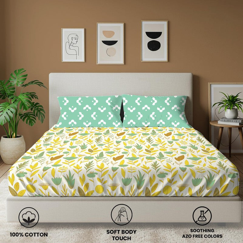 Dreamy Pastels Floral Cotton Bedsheets (Multicolor) - 144 TC media 4