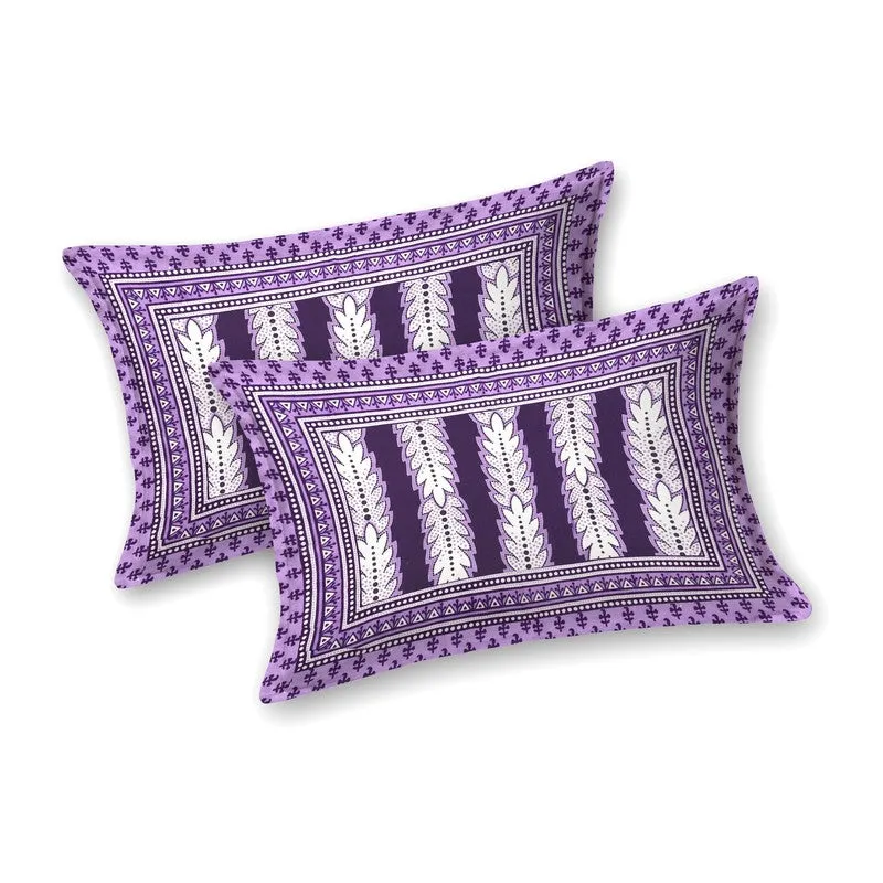 Designy Cotton Bedsheet (Purple,White) - 240 TC media 4