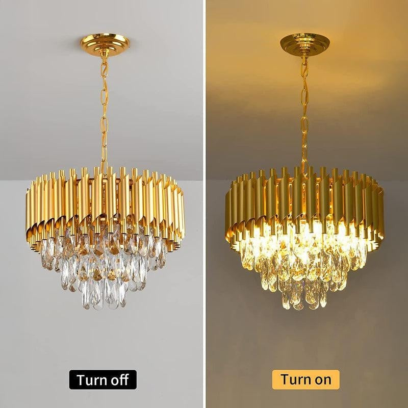 Versailles Metal Crystal Chandelier - Gold media 4