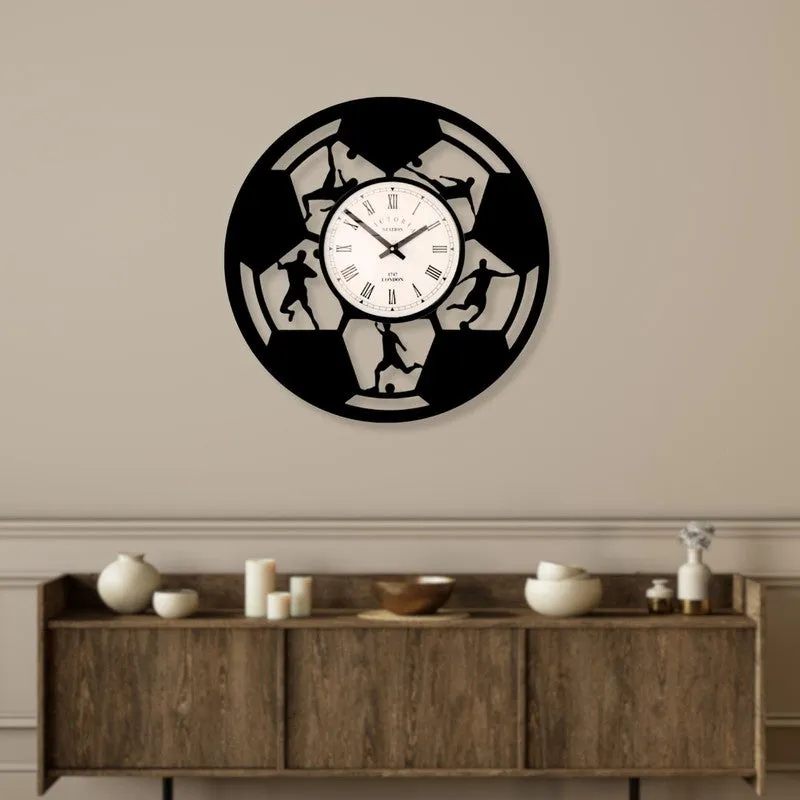 Stellaro Steel Analog Wall Clock - Black media 3