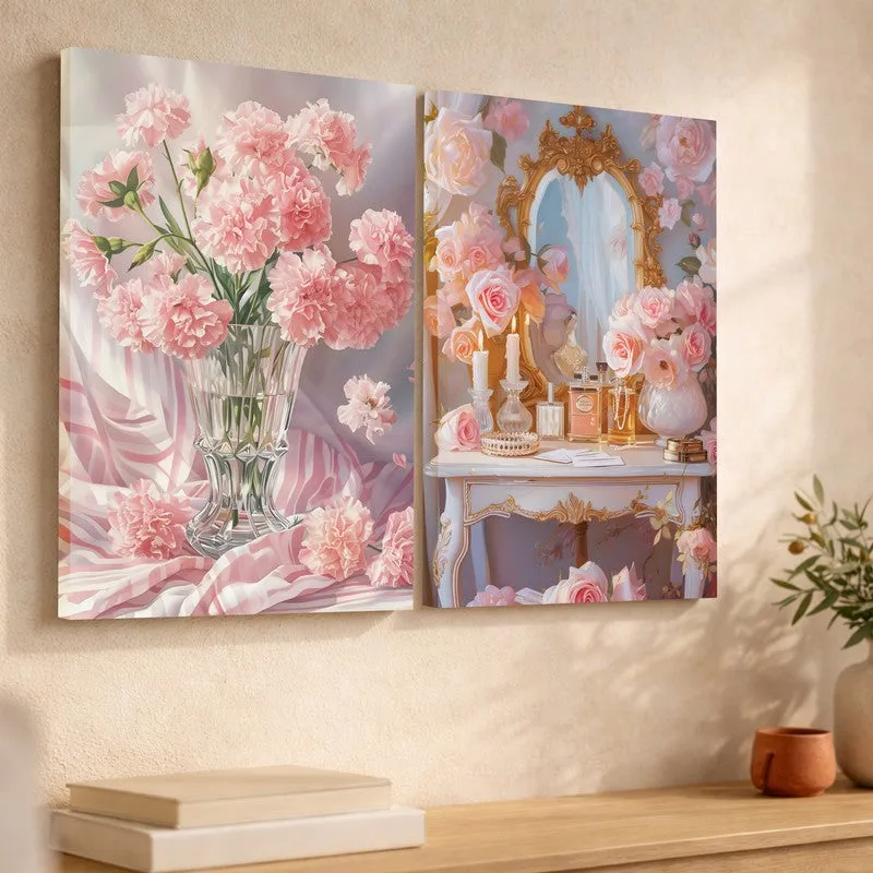 Eternal Flower Canvas Wall Art - Set of Two media 3