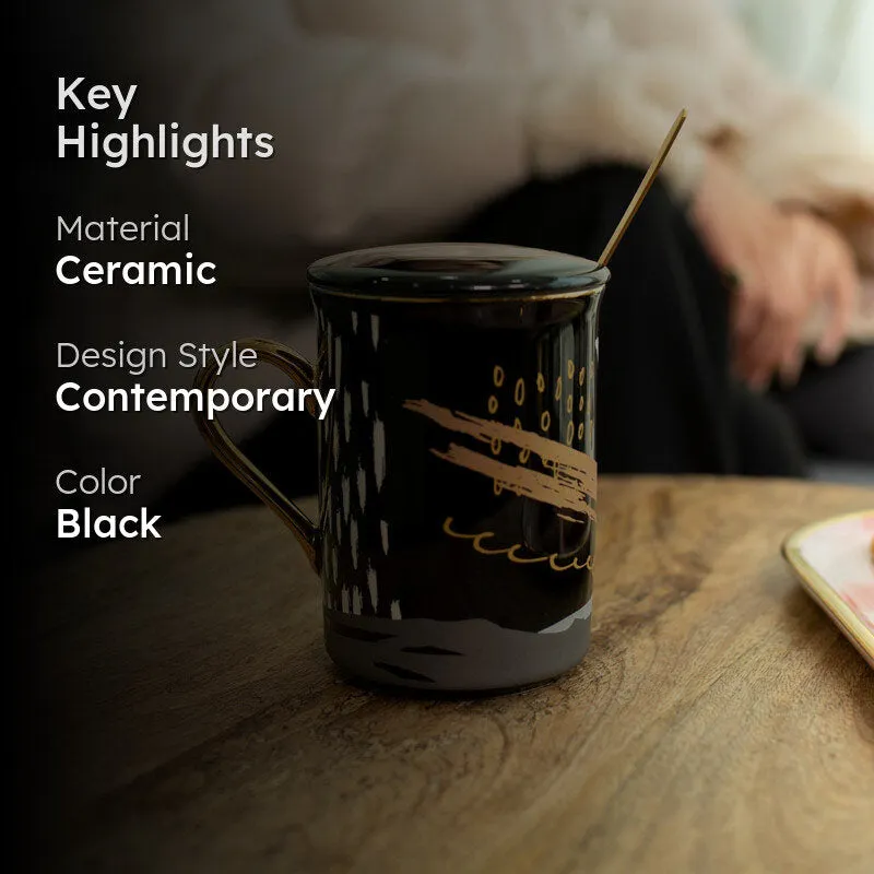 Alessi Ceramic Tea Cup (250 mL)/Black)- Two Piece Set media 2
