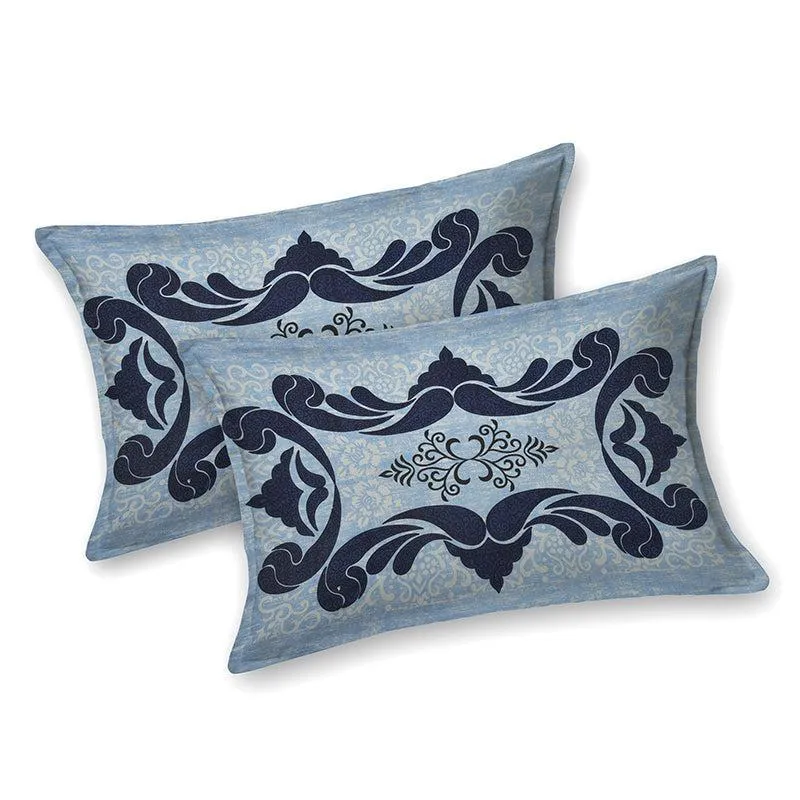 Aarna Artistry Ethnic Cotton Bedsheet (Blue) - 150 TC media 7
