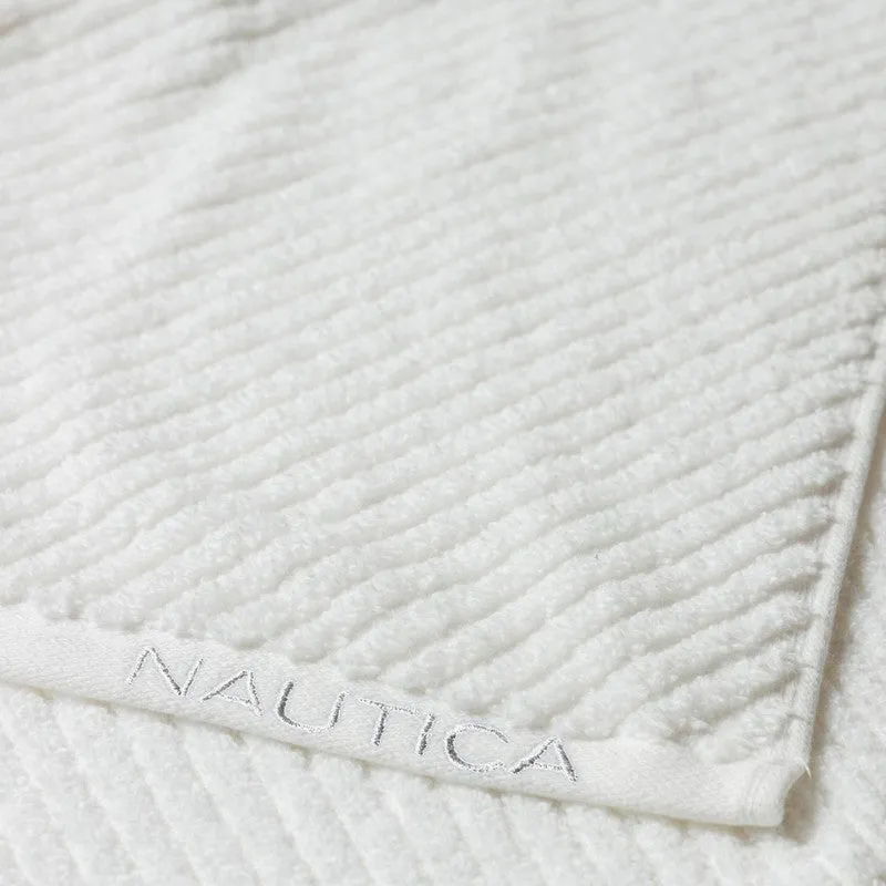 Nautica Riviera Soft Cotton Hand & Face Towel (Grey & White) - Set Of Four media 6