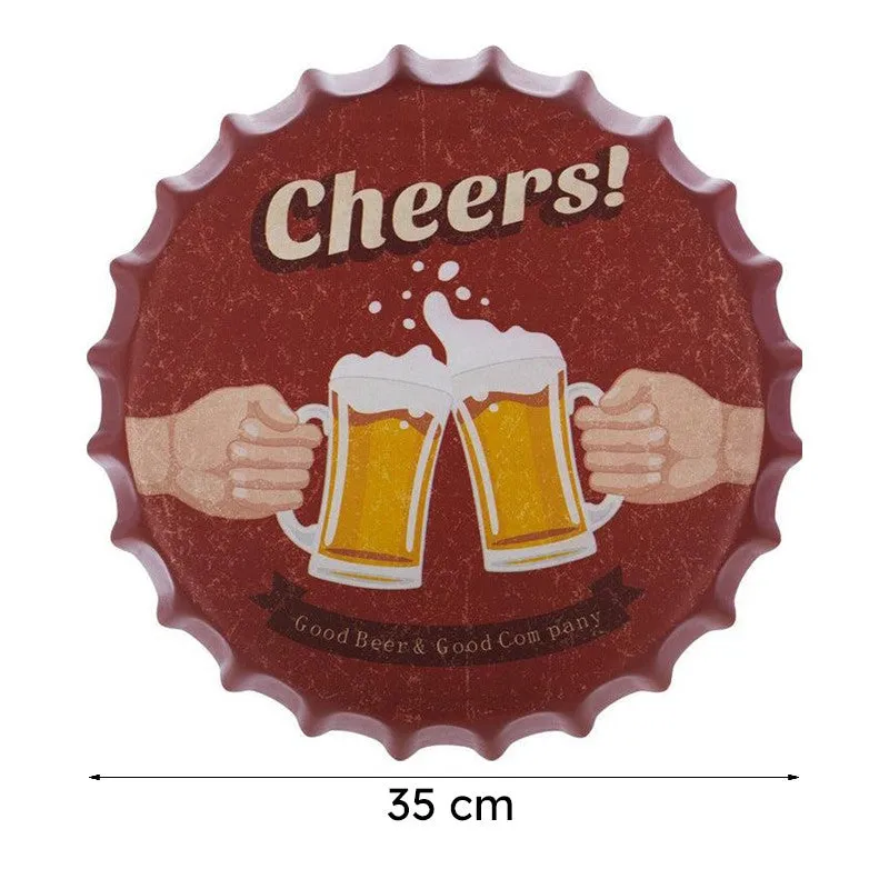 Cheers Bottle Cap Metal Wall Accent media 8