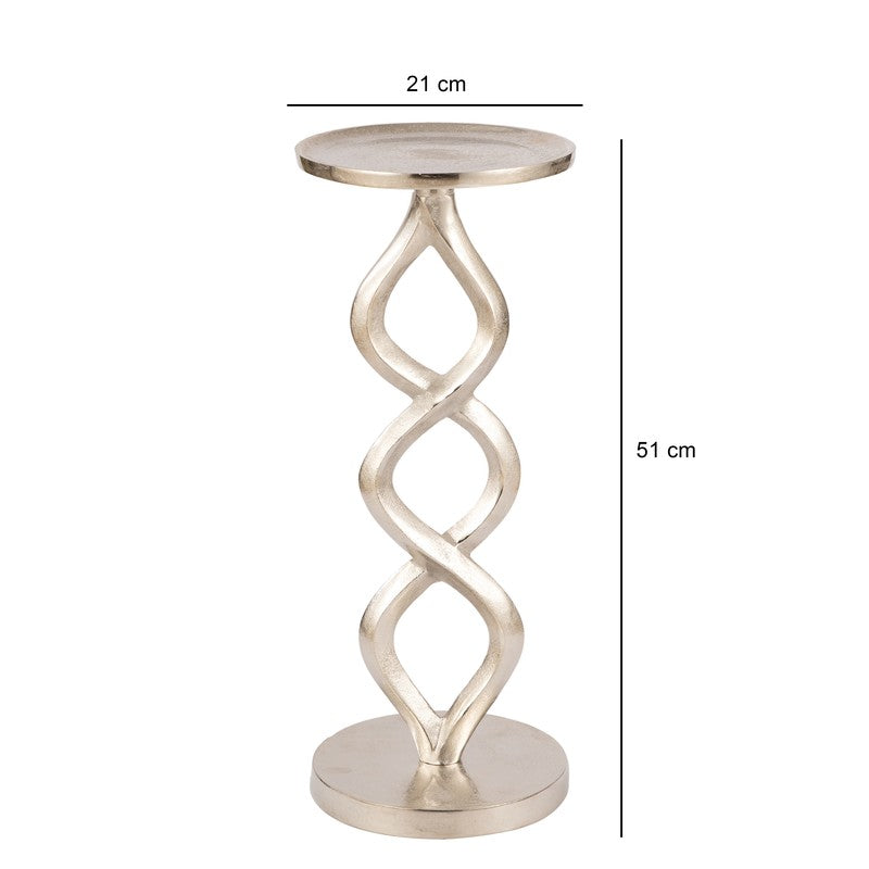 Twist Base Aluminum Side Table - Silver media 6